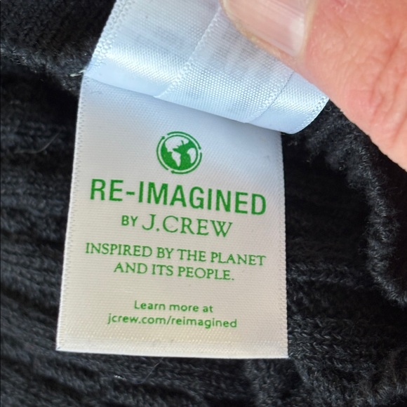 J. Crew Short-Sleeve Cable-Knit Sweater-Dress Black/White L - Picture 10 of 10